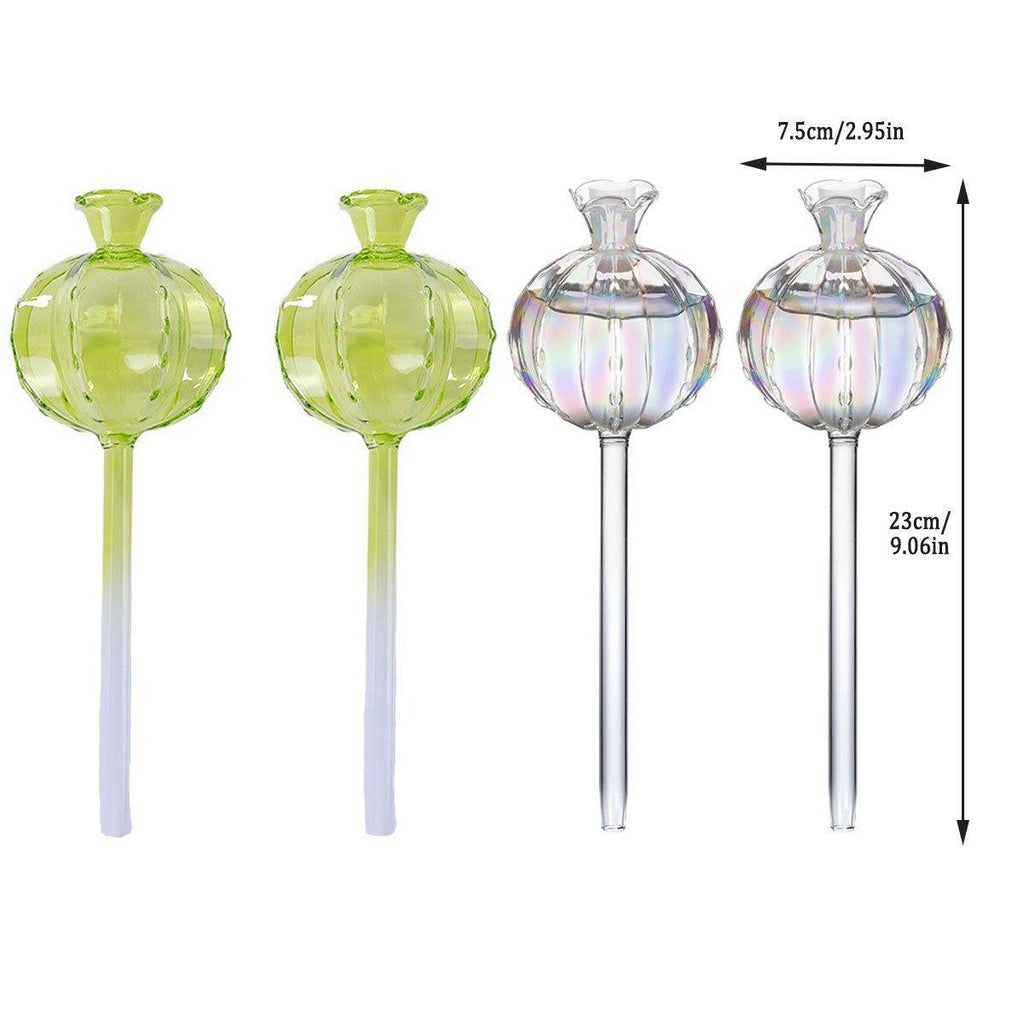 2PCS Automatic Glass Watering Cactus Plant Flower Self Drip Irrigation Tool - Transparent