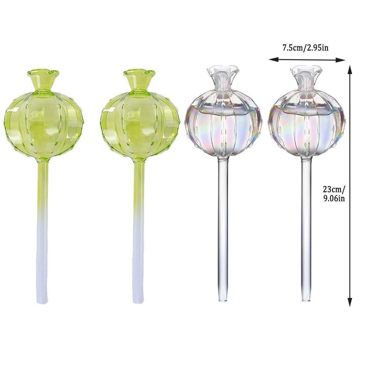 2PCS Automatic Glass Watering Cactus Plant Flower Self Drip Irrigation Tool - Transparent