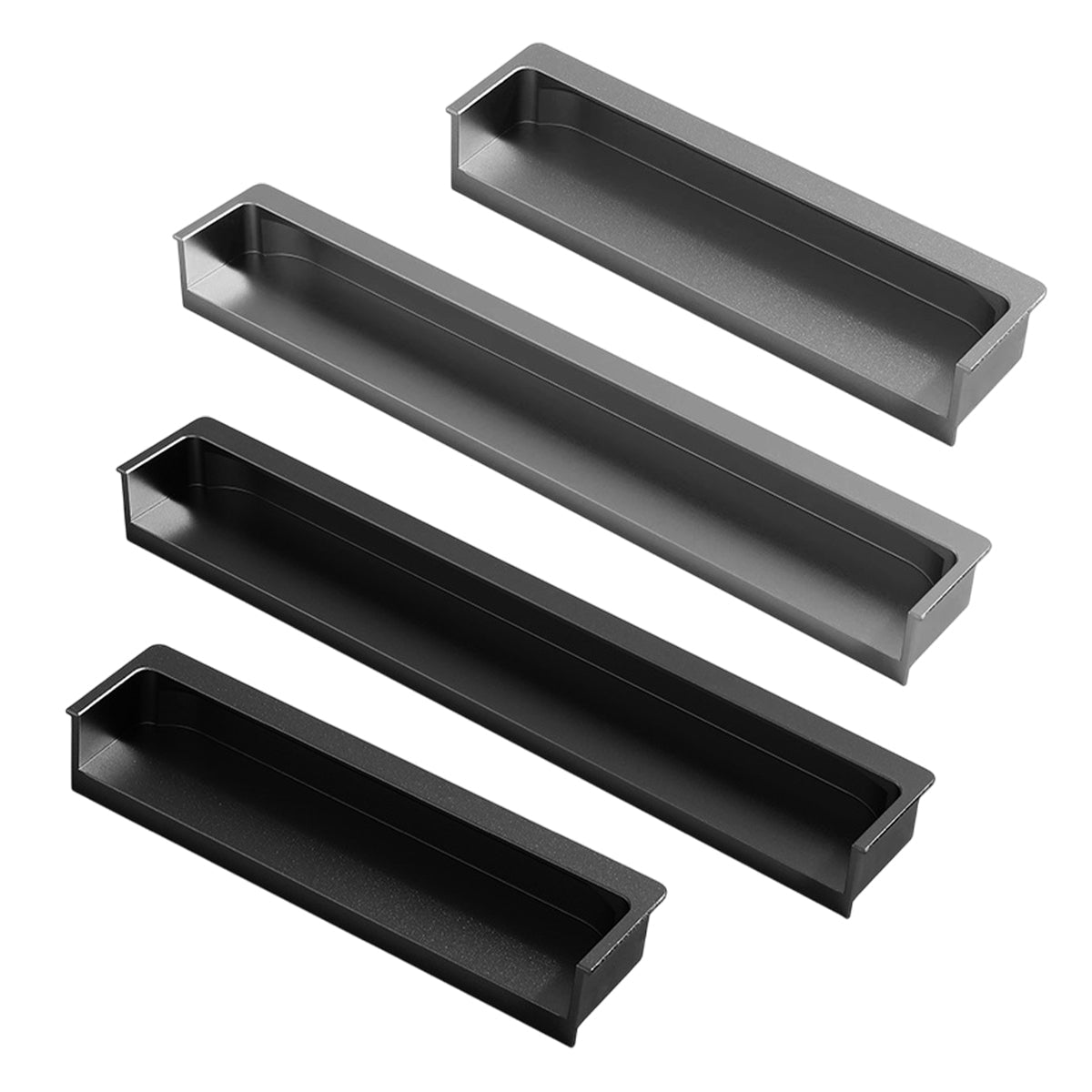 Hidden Recessed Cabinet Handle 120mm 200mm Slotted Drawer Door Pull Furniture - Grey-200mm