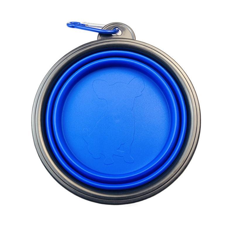 Collapsible Silicone Pet Bowl for Cat Dog Portable Food and Water Feeder - White
