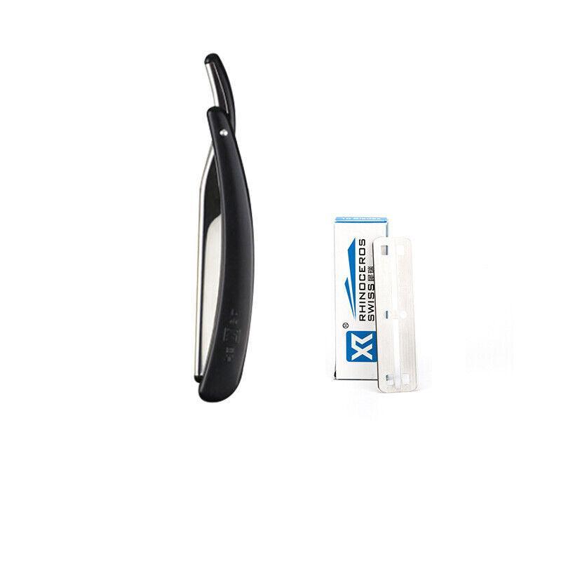 Old Shaver Razor Eyebrow Knife Folding Manual Shaver Holder Home Salon Tool Au - Yellow+10PCS Blades