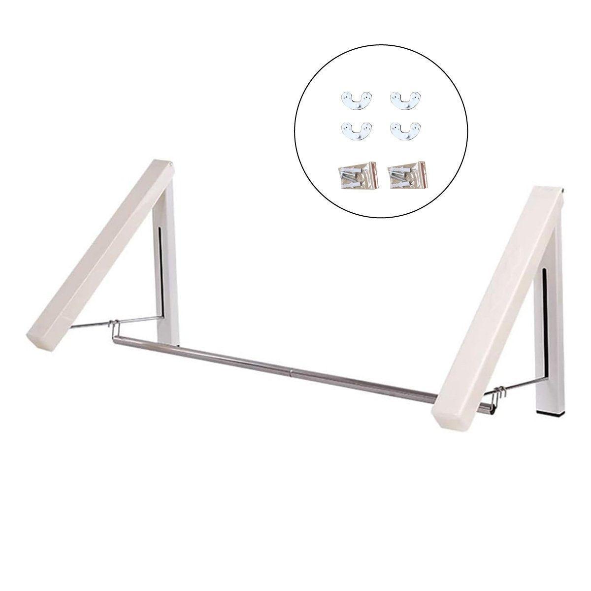Mini Wall Hanging Retractable Clothes Drying Rack Space Saving Laundry Hanger - B