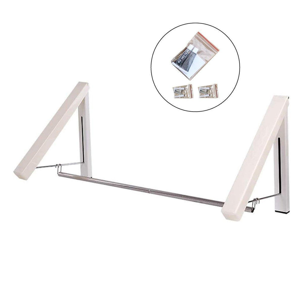 Mini Wall Hanging Retractable Clothes Drying Rack Space Saving Laundry Hanger - B