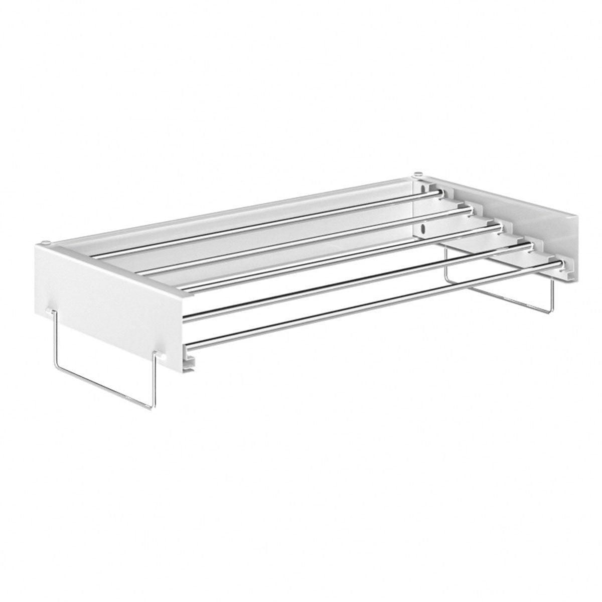 Foldable Wall Hanging Clothes Drying Rack Invisible Balcony Towel Laundry Rack - White