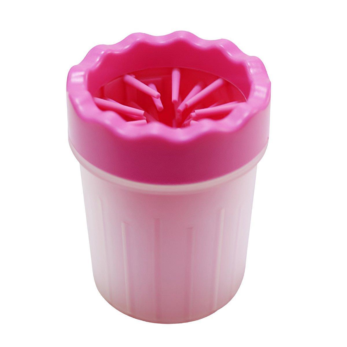 Dog Paw Cleaner Pet cat Foot Washer Cup Feet Clean Brush Cleaning Paws Wash Tool - Red