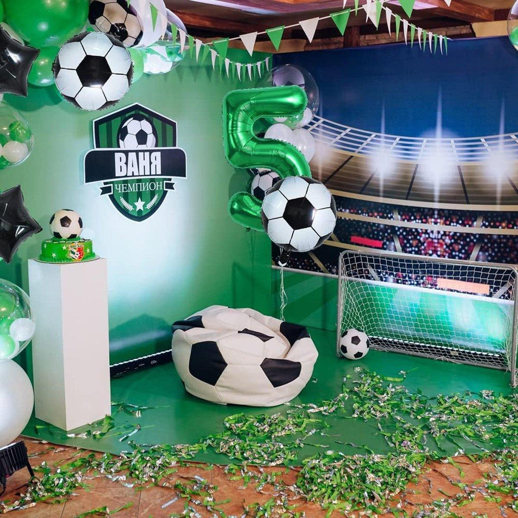32 Inch Green Soccer Balloons 5 Pieces Set World Cup Birthday Party Decoration - 10
