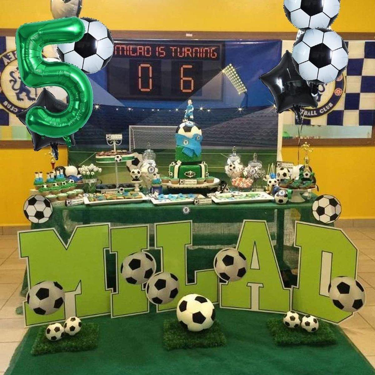 32 Inch Green Soccer Balloons 5 Pieces Set World Cup Birthday Party Decoration - 4