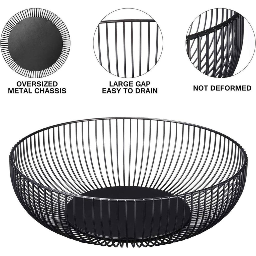 Multi Functional Wire Storage Basket Fruit Vegetable Holder for Kitchen Counter