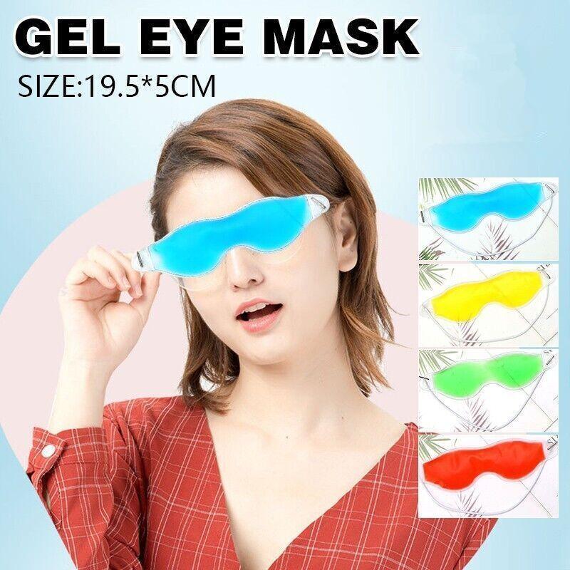 Blue Relaxing Gel Eye Mask Cold Pack Warm Hot Heat Ice Cool Pad Puffiness Headache - 2PCS