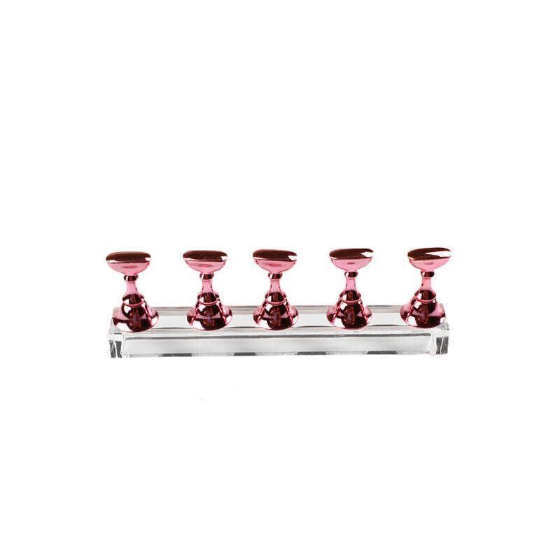 Acrylic Nail Display Stand with Snap On Tips Holders for Practice and Display - Black