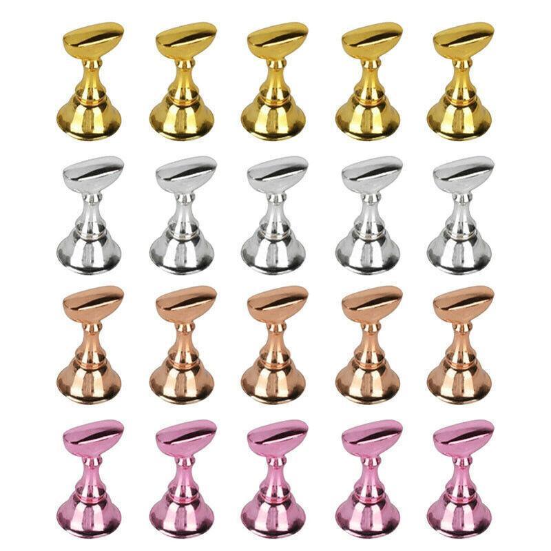 Acrylic Nail Display Stand with Snap On Tips Holders for Practice and Display - Pink