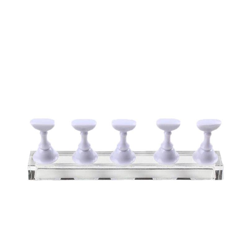 Acrylic Nail Display Stand with Snap On Tips Holders for Practice and Display - Pink