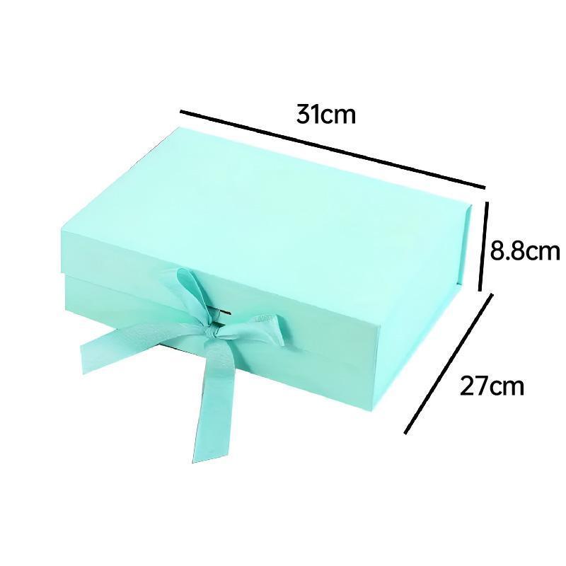 Elegant Ribbon Flip Folding Gift Boxes Multiple Colors High-Quality Cardboard - White