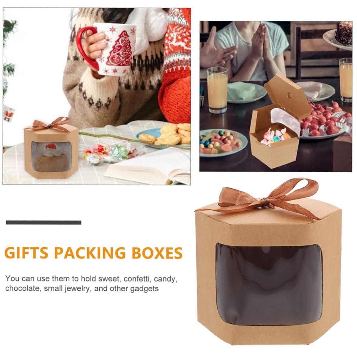 20PCS Small Gift Box Candy Storage Box Party Favor Treat Packaging Recyclable - Kraft-S