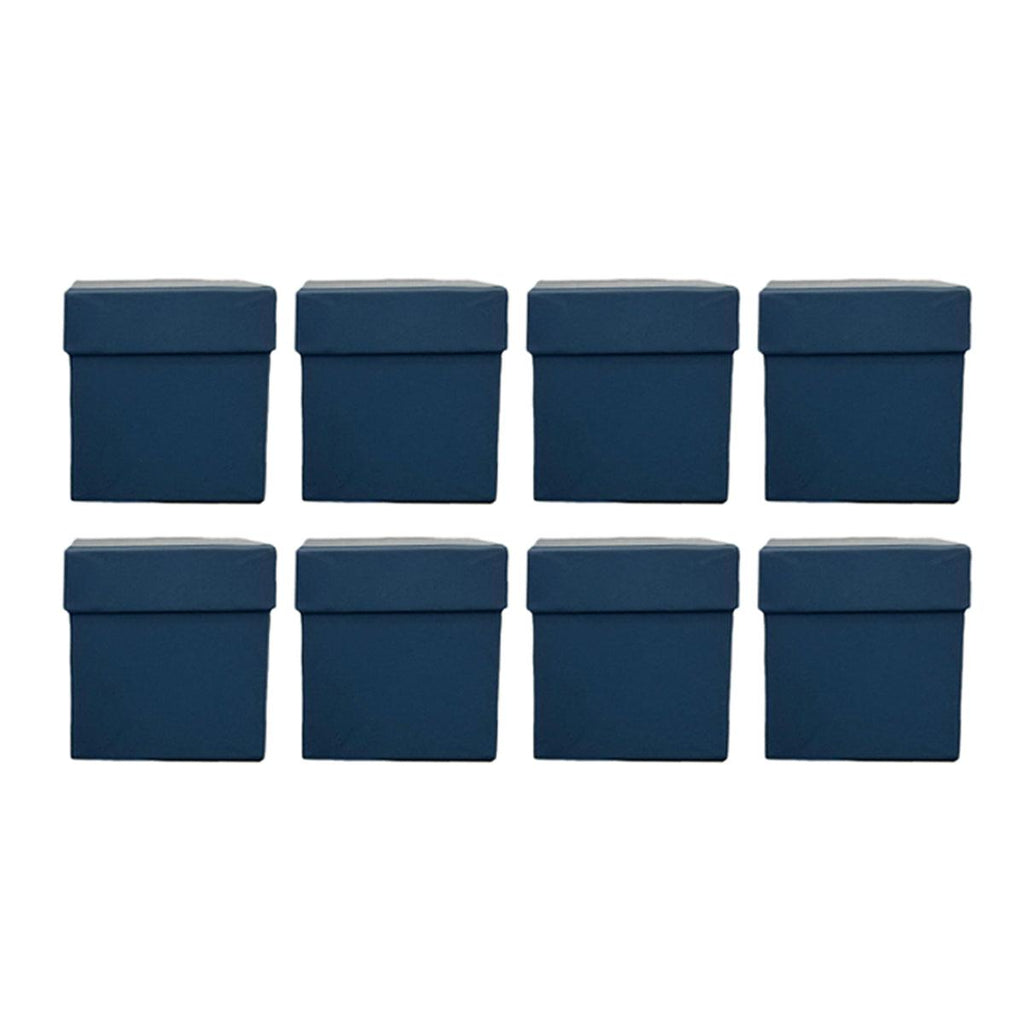 Square Gift Boxes 8pcs Empty Packaging Boxes for Favour Party Wedding Storage - Black-12x12cm