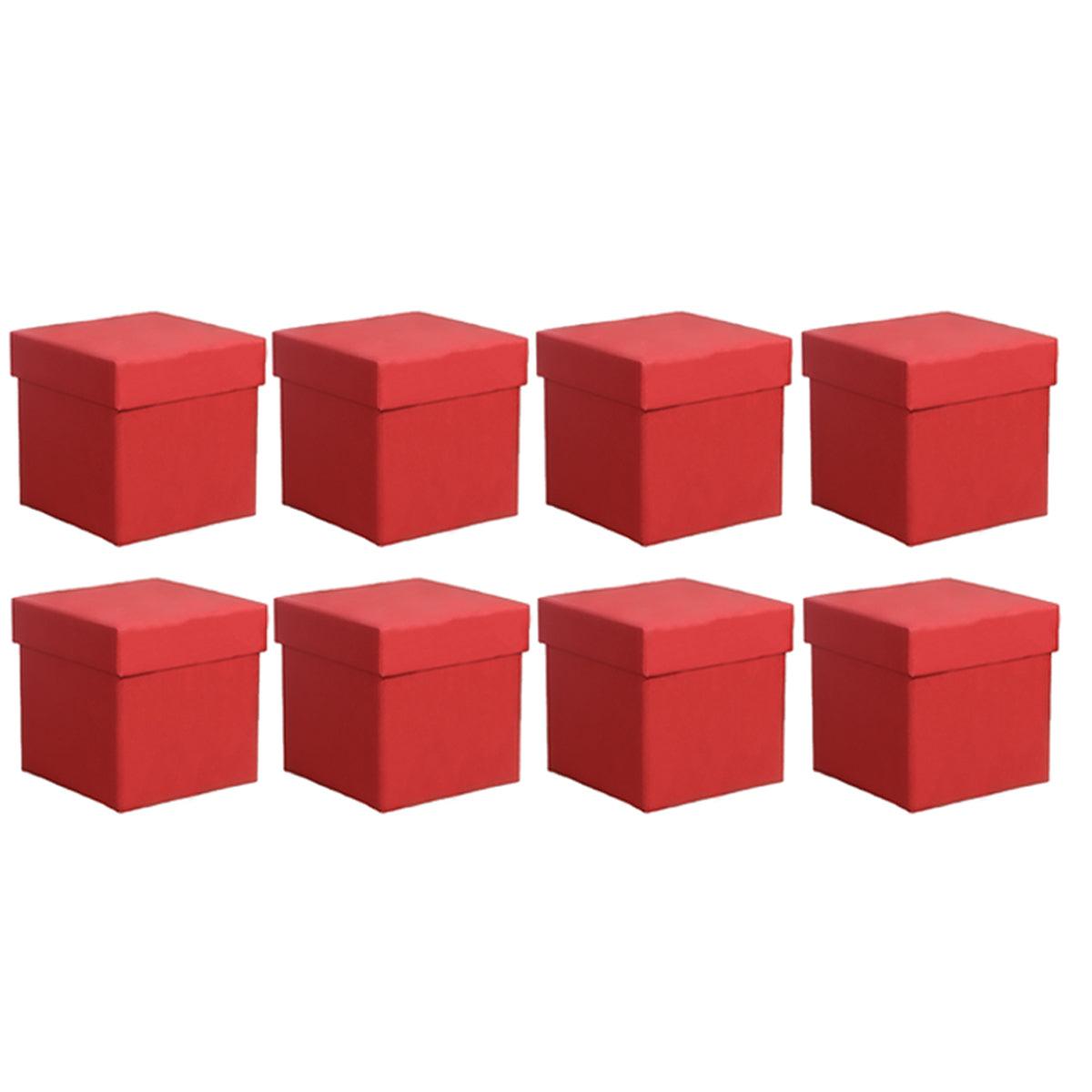 Square Gift Boxes 8pcs Empty Packaging Boxes for Favour Party Wedding Storage - Black-20x16.5cm