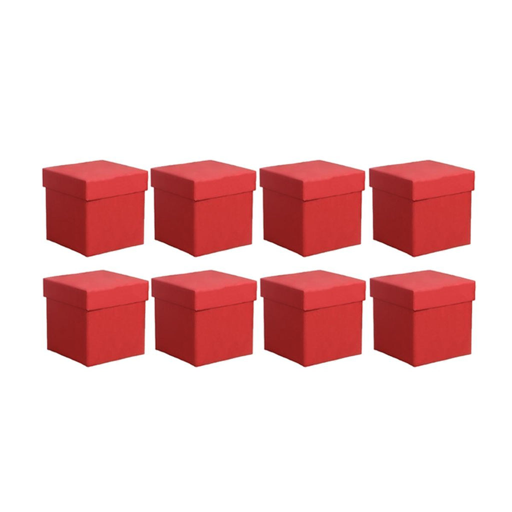 Square Gift Boxes 8pcs Empty Packaging Boxes for Favour Party Wedding Storage - Red-20x16.5cm