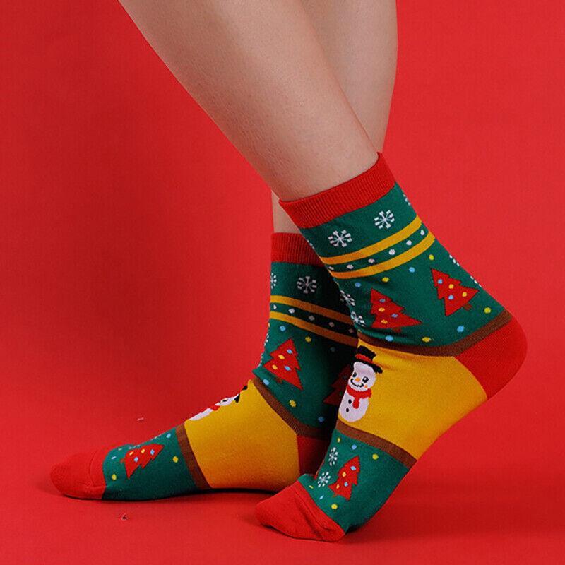 Christmas Socks Santa Reindeer Snowman Pattern Xmas Party Gift Stockings - Clown