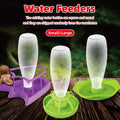 Reptile Water Bowl with Bottle for Lizard Gecko Snake Inverted Bottle Dispenser - Green Lotus Leaf
