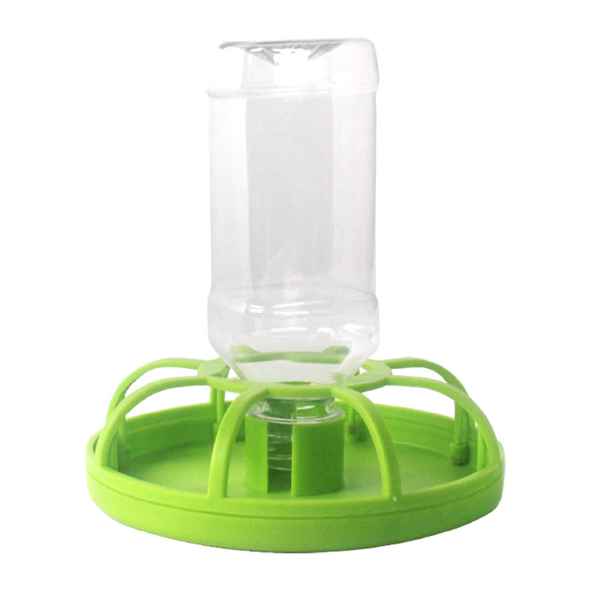 Reptile Water Bowl with Bottle for Lizard Gecko Snake Inverted Bottle Dispenser - Green Lotus Leaf