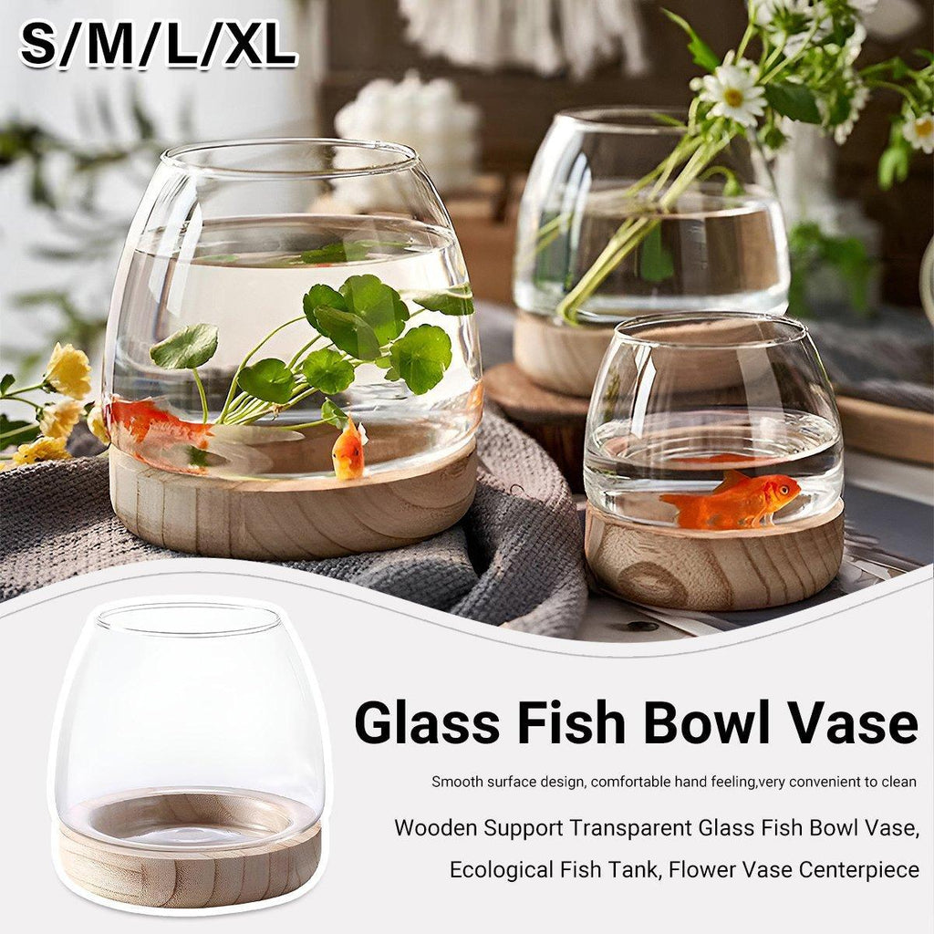 Japanese Style Small Glass Vases Fish Tank for Elegant Home Decor - L