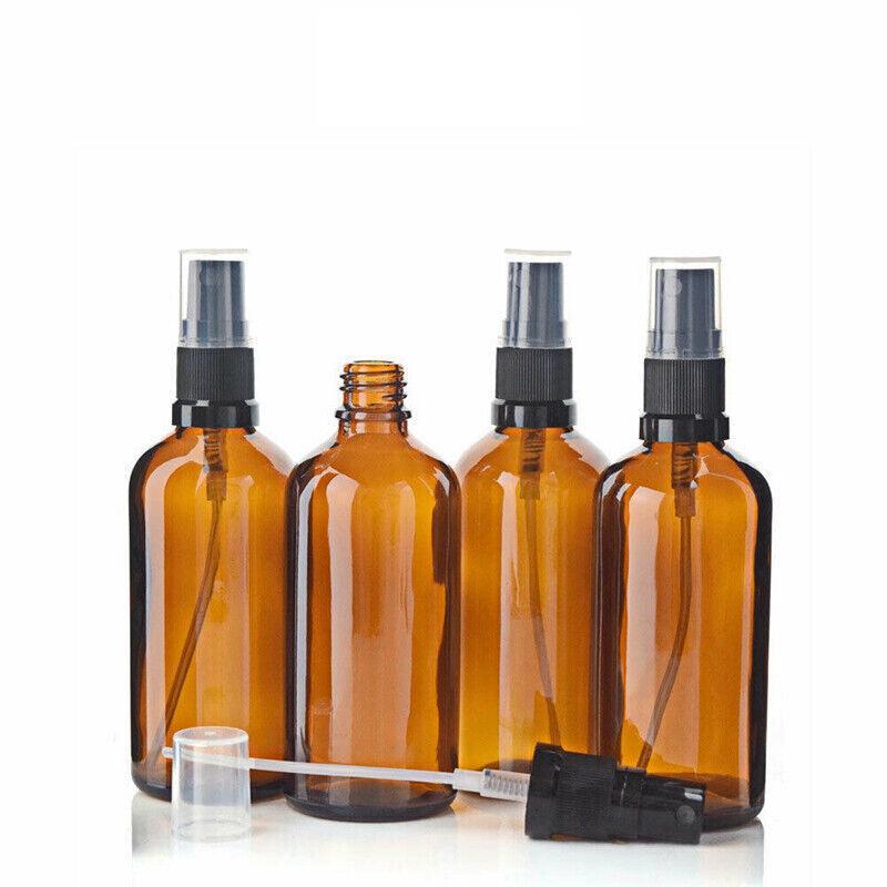 30-100Ml Amber Glass Essential Oil Spray Roller Bottles Mist Sprayer Containers - Upgrade 30 ML 5PCS