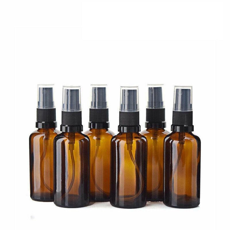 30-100Ml Amber Glass Essential Oil Spray Roller Bottles Mist Sprayer Containers - Upgrade 30 ML 5PCS