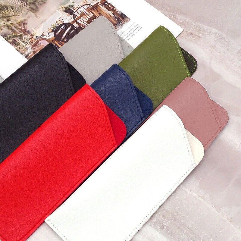 Pu Leather Eyeglass Sunglasses Reading Glasses Case Soft Pouch Bag Pocket - Grey