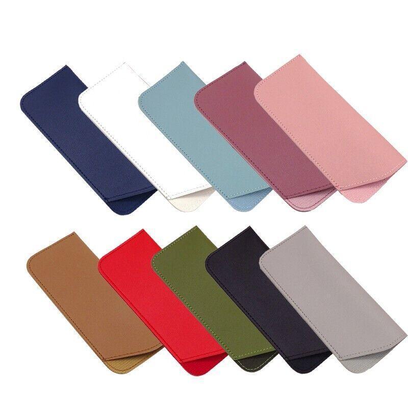 Pu Leather Eyeglass Sunglasses Reading Glasses Case Soft Pouch Bag Pocket - Pink