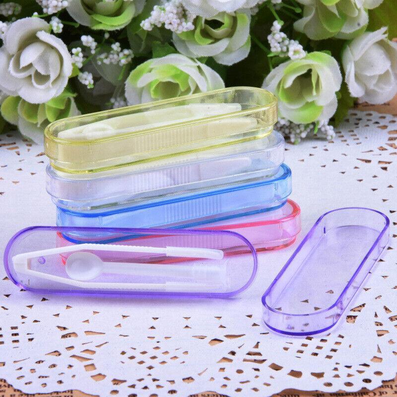 Contact Lens Tweezers Stick Inserter Remover Tool Kit Tip Storage Case Box Set - Pink