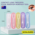Contact Lens Tweezers Stick Inserter Remover Tool Kit Tip Storage Case Box Set - Purple