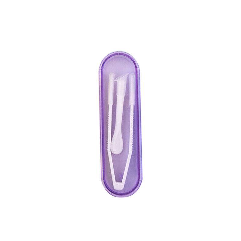Contact Lens Tweezers Stick Inserter Remover Tool Kit Tip Storage Case Box Set - White