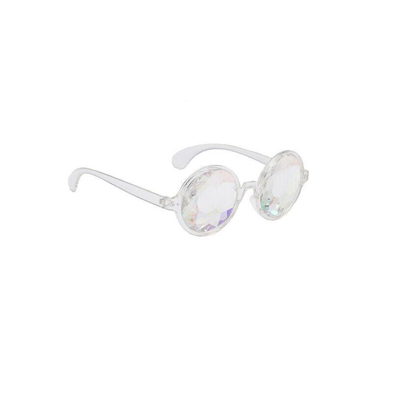 Festival Rave Kaleidoscope Glasses Prism Lens Crystal Effect Party Sunglasses - Black