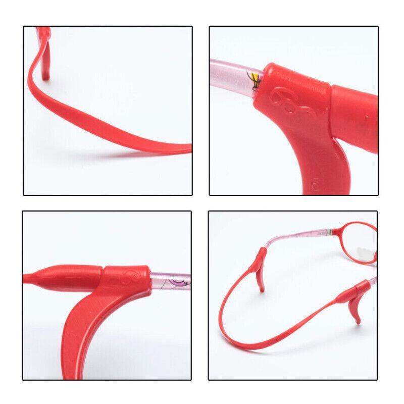Silicone Glasses Strap and Ear Grip Set Eyeglasses Holder Cord with Hooks 20cm - Blue