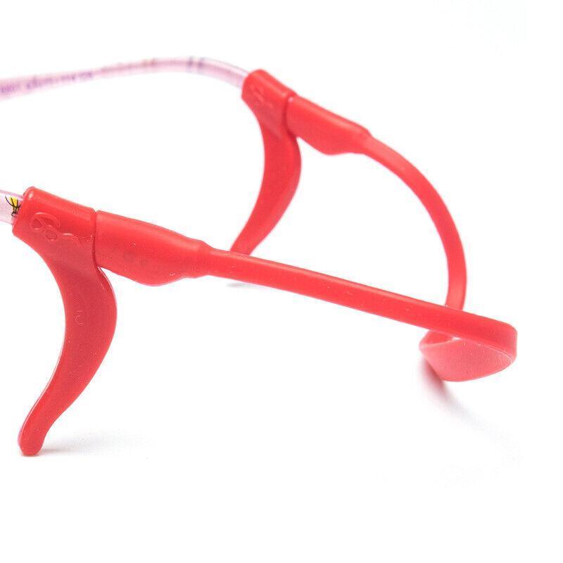 Silicone Glasses Strap and Ear Grip Set Eyeglasses Holder Cord with Hooks 20cm - Red