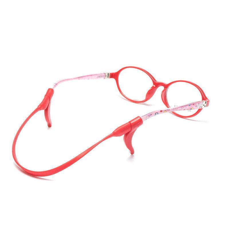 Silicone Glasses Strap and Ear Grip Set Eyeglasses Holder Cord with Hooks 20cm - Red