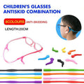 Silicone Glasses Strap and Ear Grip Set Eyeglasses Holder Cord with Hooks 20cm - Yellow