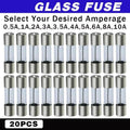 20Pcs M205 Glass Fuse 5Mm X 20Mm Slow Blow 250V / Select From 0.5A To 10A  Amp - 20PCS F8A