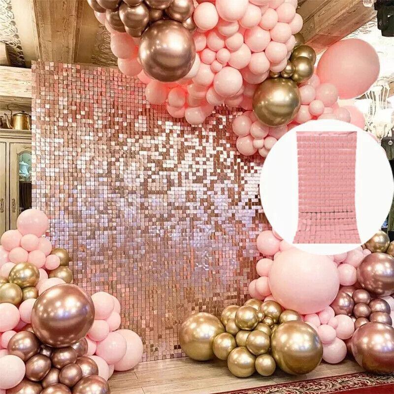 Rectangle Tinsel Curtain Shimmer Wall Backdrop 2M Length Party Decoration Sequin - Green