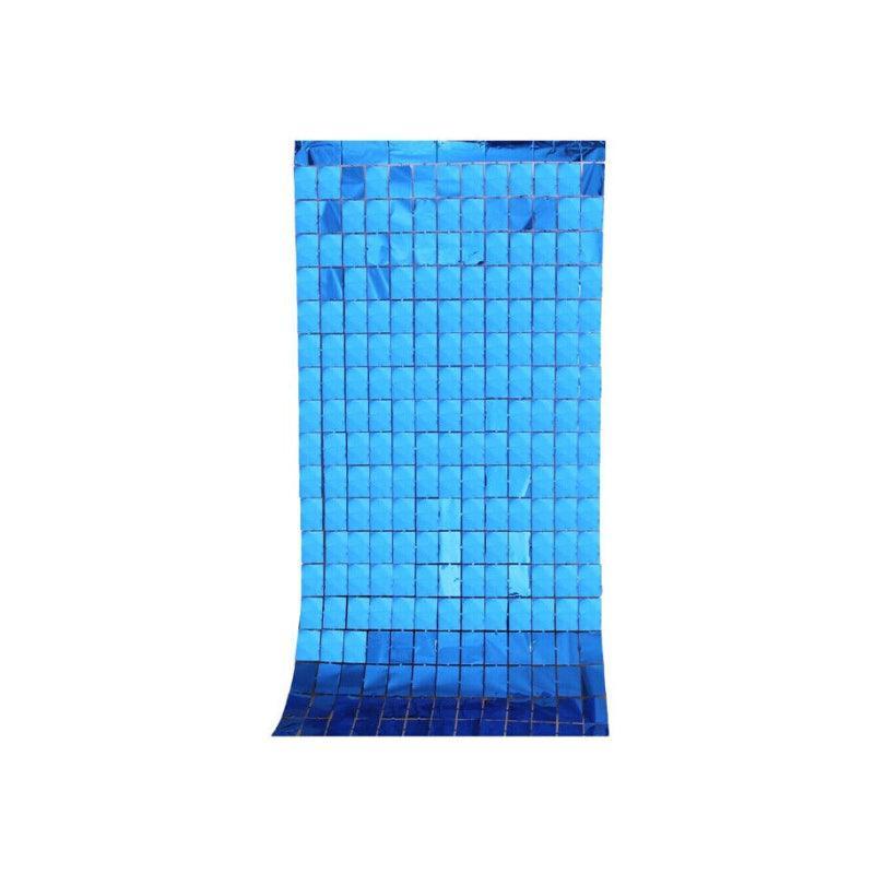 Rectangle Tinsel Curtain Shimmer Wall Backdrop 2M Length Party Decoration Sequin - Light Pink