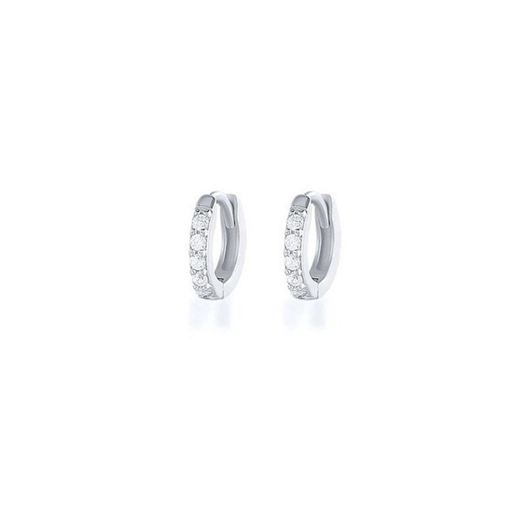 7sizes Hoop Earring Silver Zirconia Ear Huggie Hoop Cartilage Piercing Jewellery - Gold-10mm