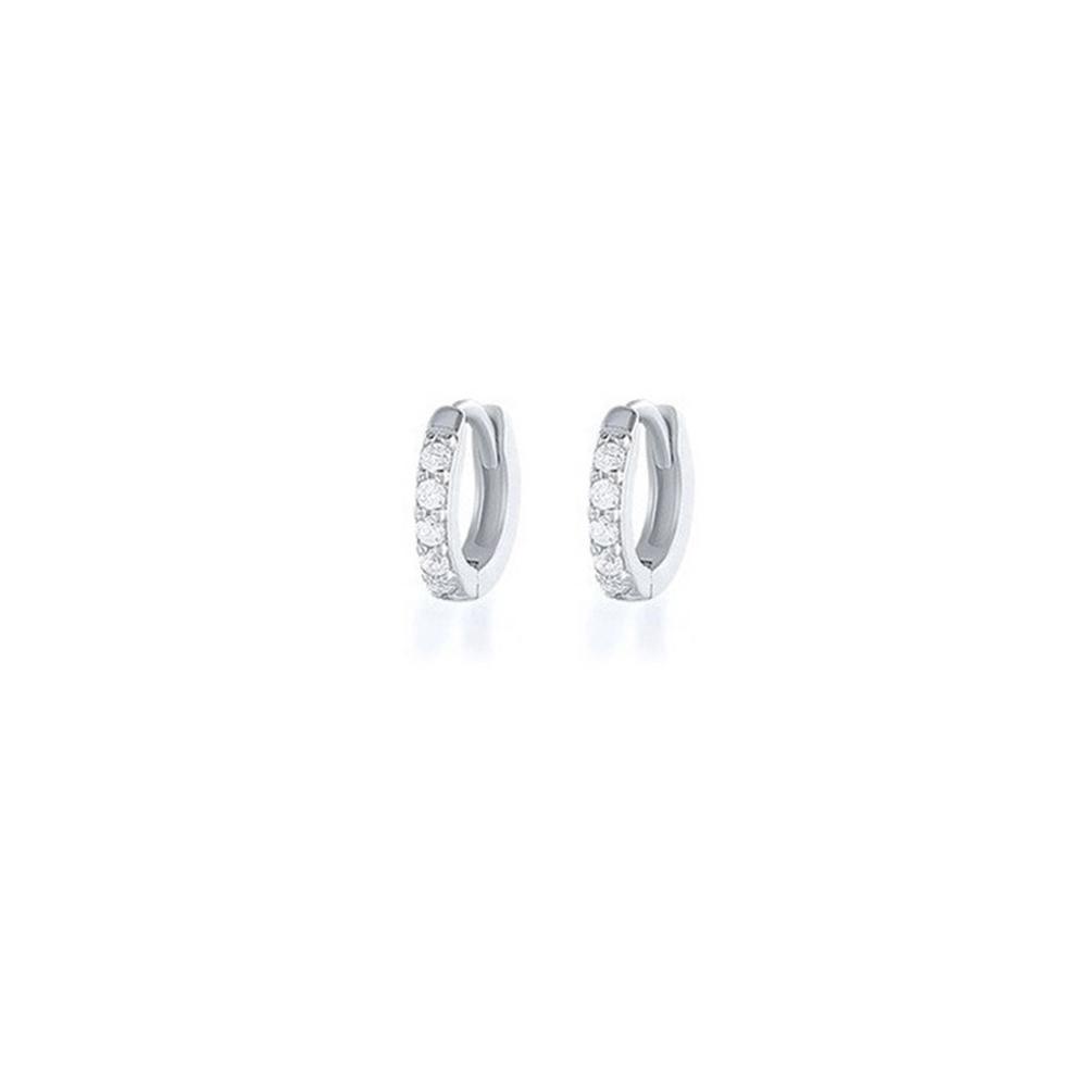 7sizes Hoop Earring Silver Zirconia Ear Huggie Hoop Cartilage Piercing Jewellery - Gold-9mm