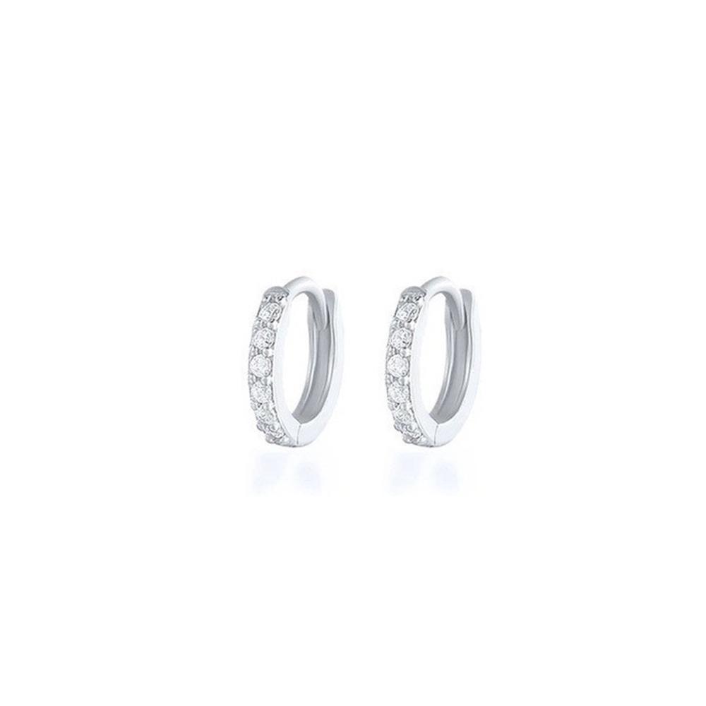 7sizes Hoop Earring Silver Zirconia Ear Huggie Hoop Cartilage Piercing Jewellery - Gold-9mm