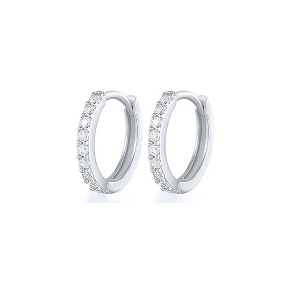 7sizes Hoop Earring Silver Zirconia Ear Huggie Hoop Cartilage Piercing Jewellery - Gold-9mm