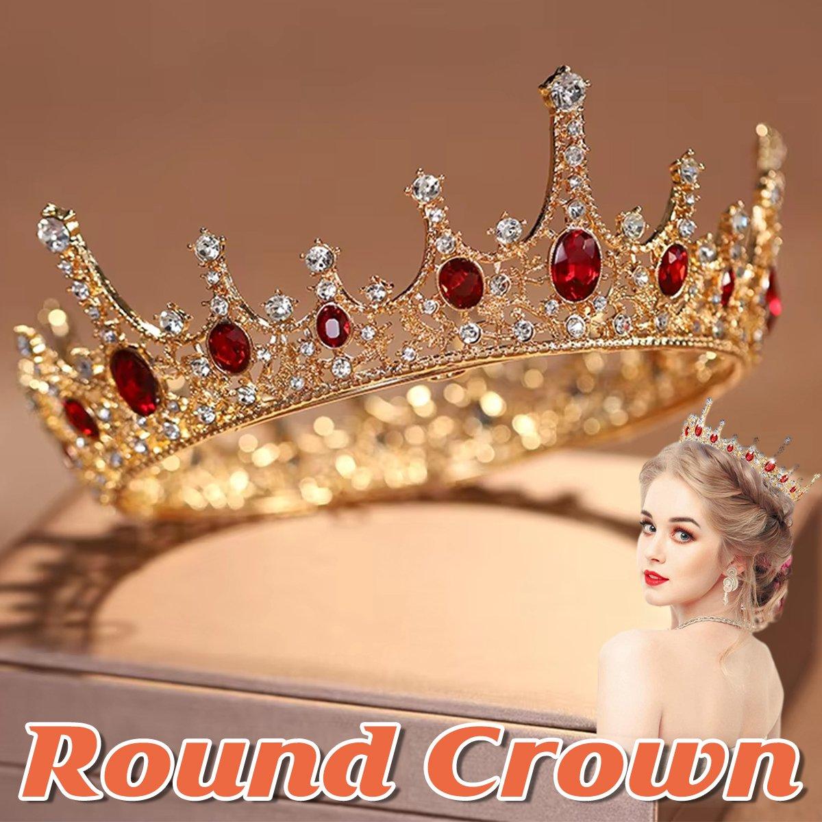 Vintage Princess Wedding Crown Hair Accessories Bridal Round Tiara Headpiece