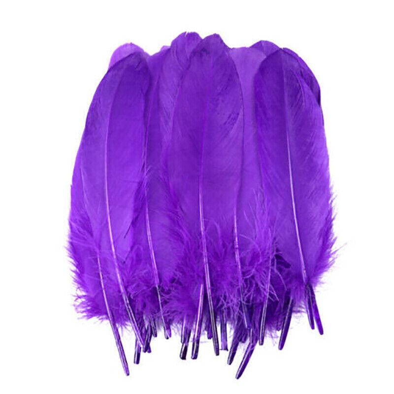 50X Craft Feathers Goose Feather Diy Art Party Decoration Wedding Dream Catcher - Blue