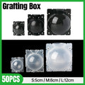 50pcs Plant Rooting Device High Pressure Grafting Box for Seedling Branch Garden - Black M-50PCS