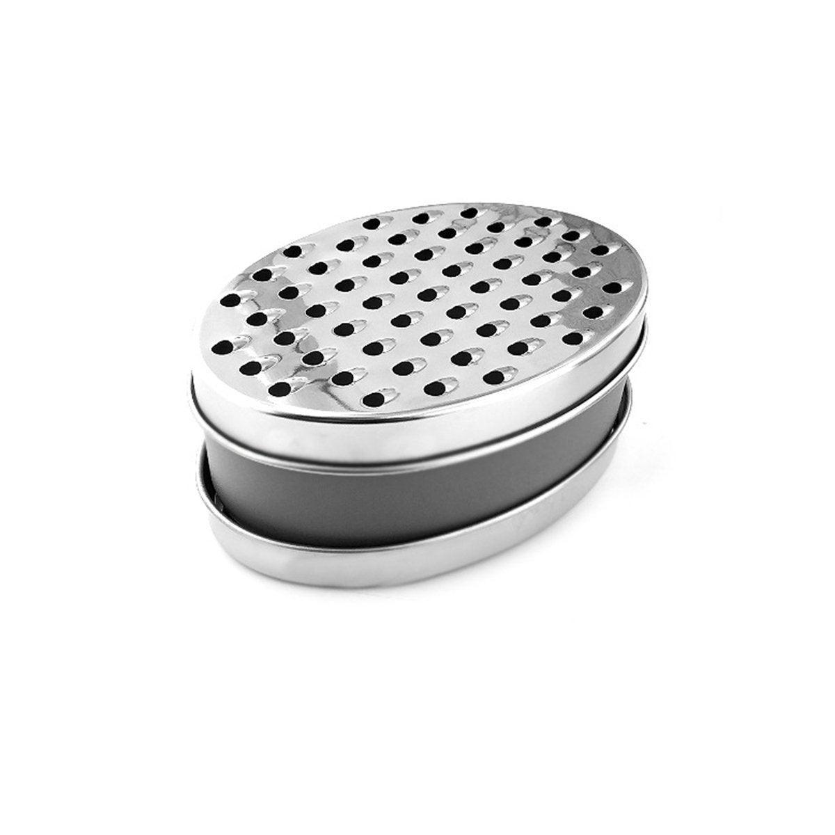 Stainless Steel Kitchen Cheese Grater with Container Storing Fruits Cheese Box - Black