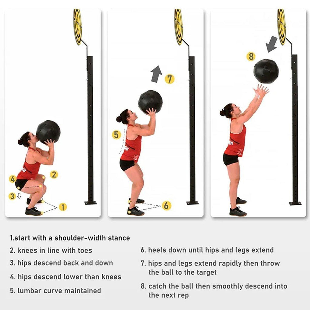 Non-Elastic Soft Squat Wall Ball for Solid Gravity and Balance Training Workouts - 4kg