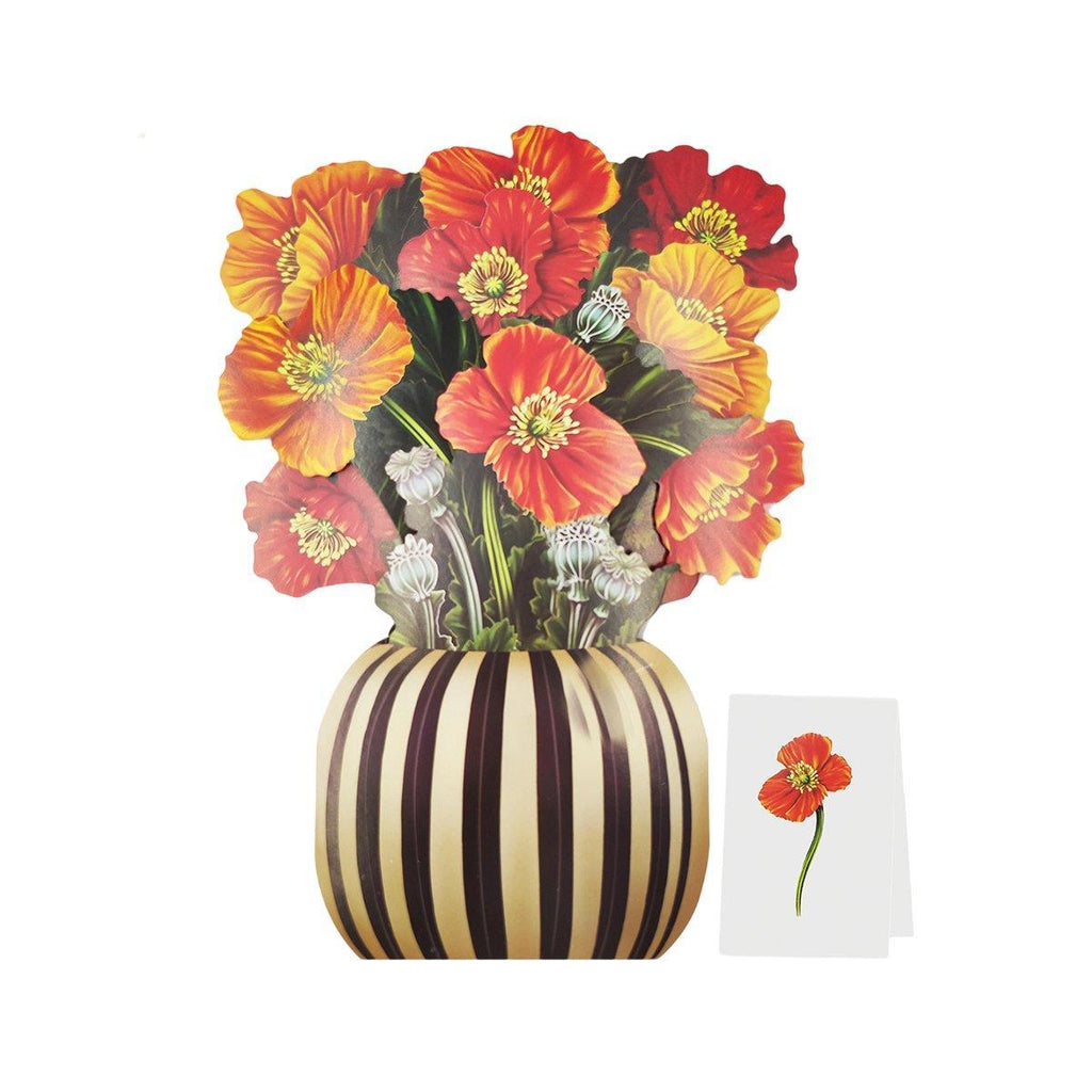 New Style 3D Pop Up Cards Paper Flower Bouquet Greeting Card for All Occasions - Greenish Lily Flower